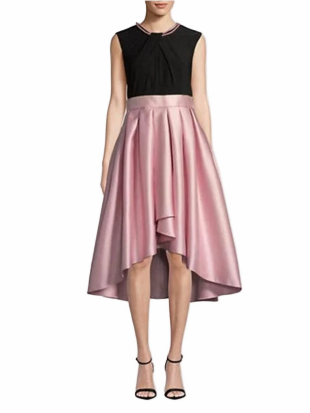 NEW Ignite Evenings Sleeveless Black & Pink High-Low Dress, Size 6